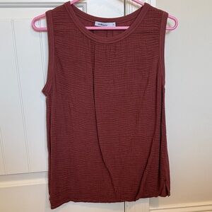 Red Haute Textured Sleeveless Top - Deep Red